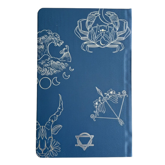 Midnight Blue Wellness Journal — Silver Zodiac