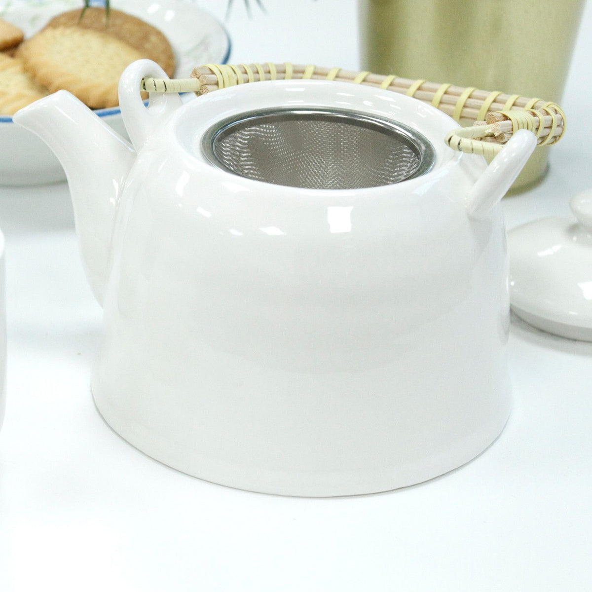Herbal Teapot Set — Classic White