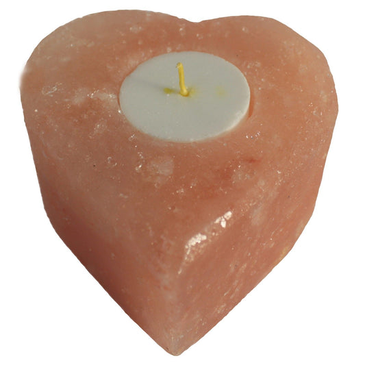 Himalayan Salt Candle Holder — Heart