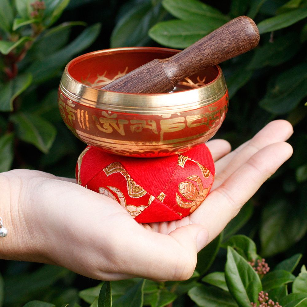 Mini Singing Bowl Gift Set — Red