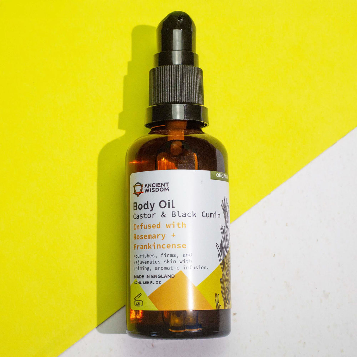 Organic Rosemary & Frankincense Body Oil — 50ml, product detail