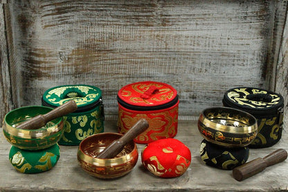 Mini Singing Bowl Gift Set — Red