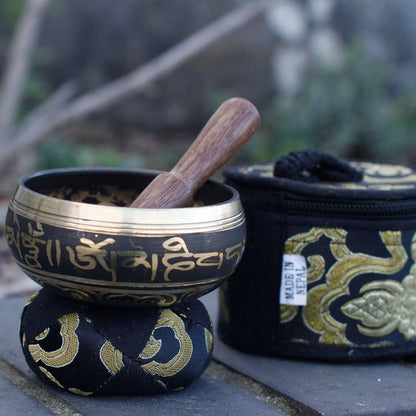Mini Singing Bowl Gift Set — Black