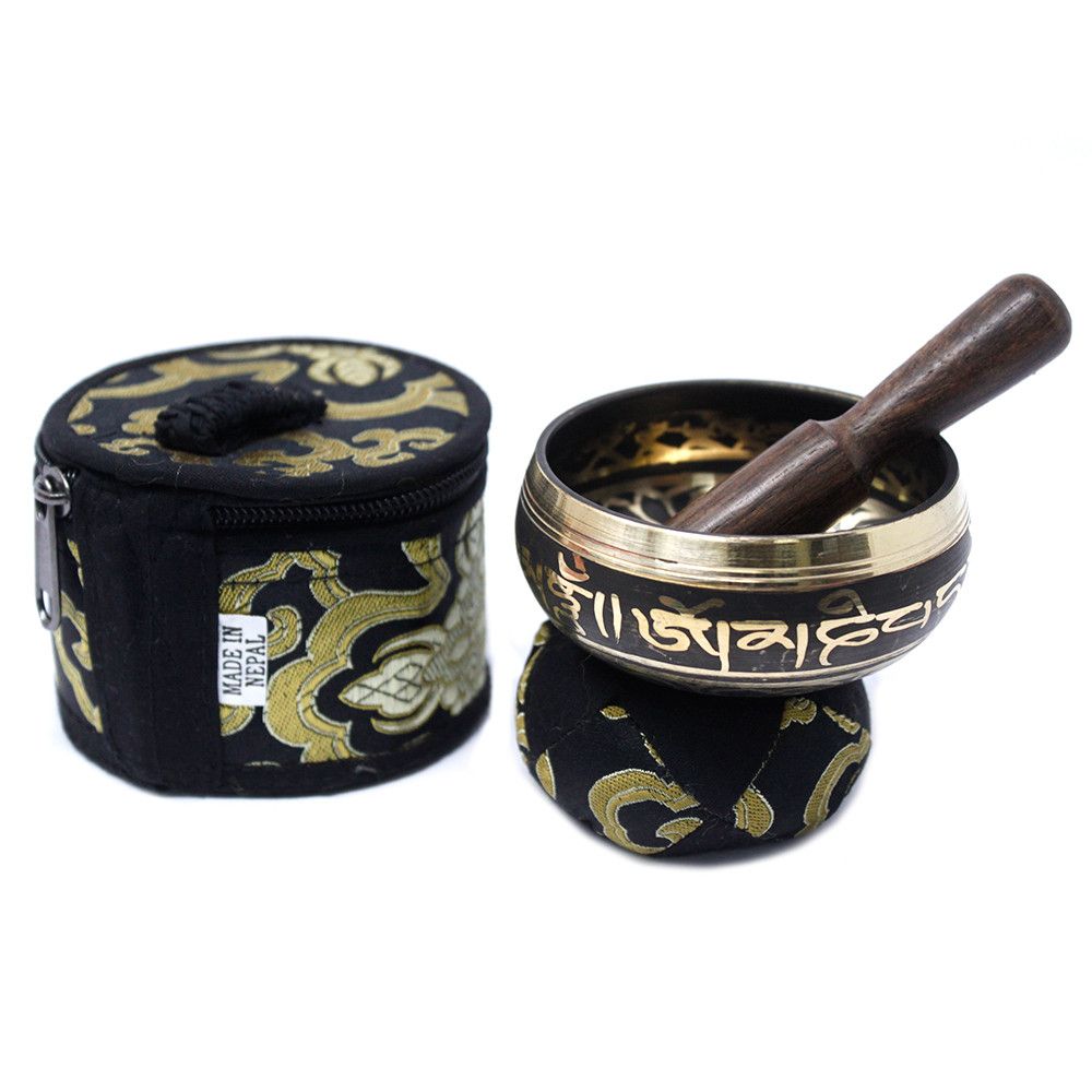Mini Singing Bowl Gift Set — Black