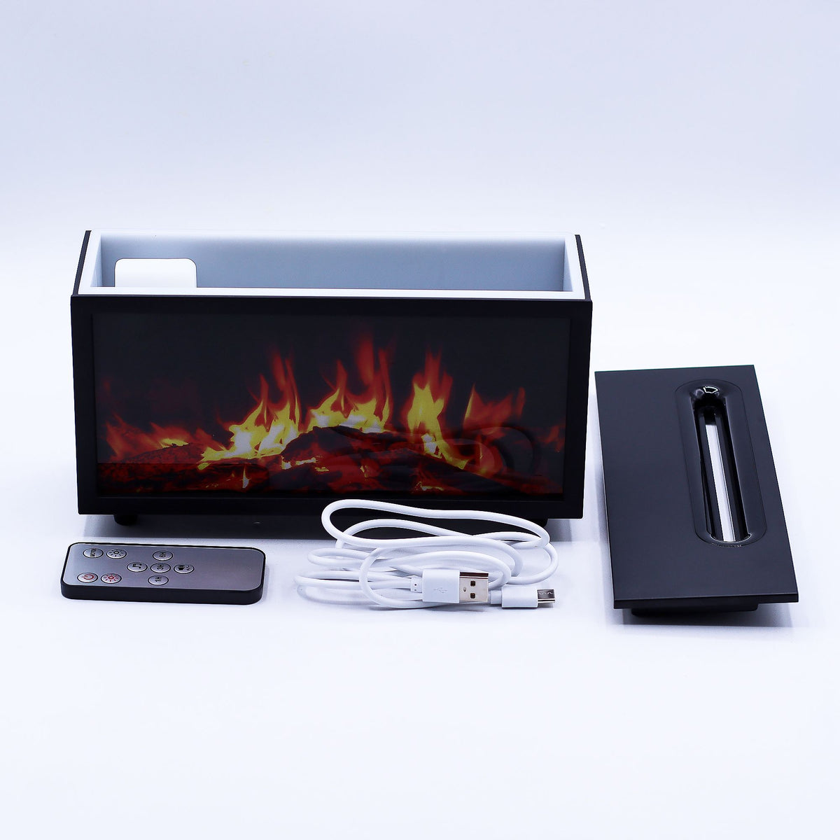 Flame Effect Aroma Diffuser with Birdsong — Black