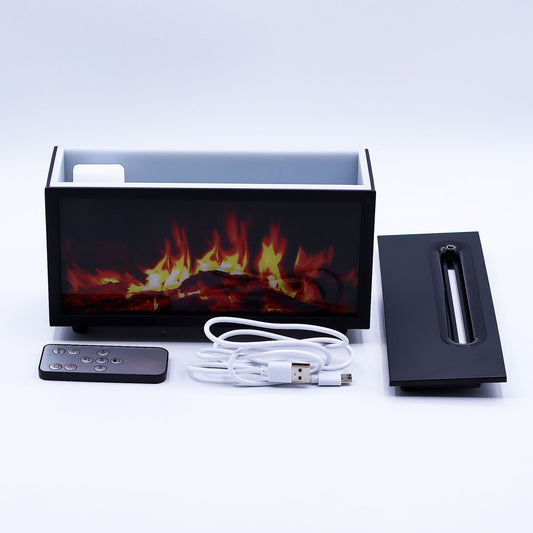Flame Effect Aroma Diffuser with Birdsong — Black