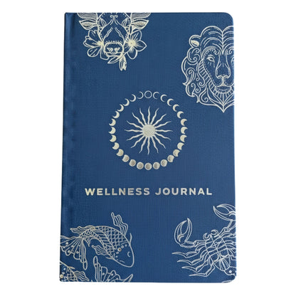 Midnight Blue Wellness Journal — Silver Zodiac