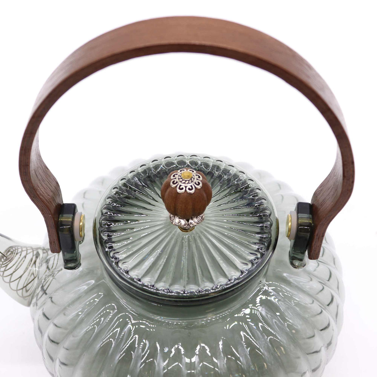 Charcoal Ribbed Glass Infuser Teapot — 950ml