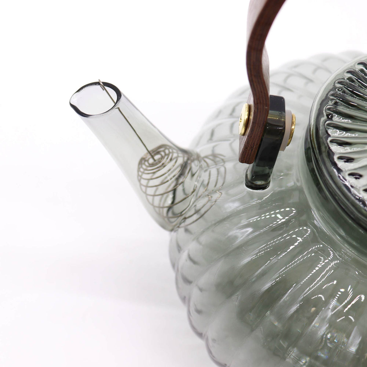 Charcoal Ribbed Glass Infuser Teapot — 950ml