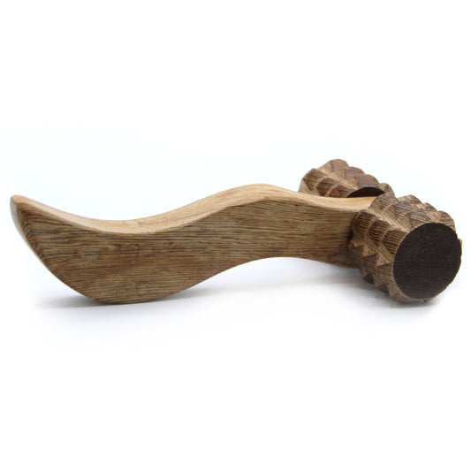 Ribbed Wooden Massage Roller