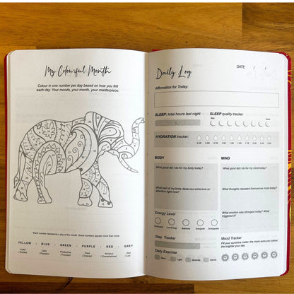 Midnight Blue Wellness Journal — Silver Zodiac