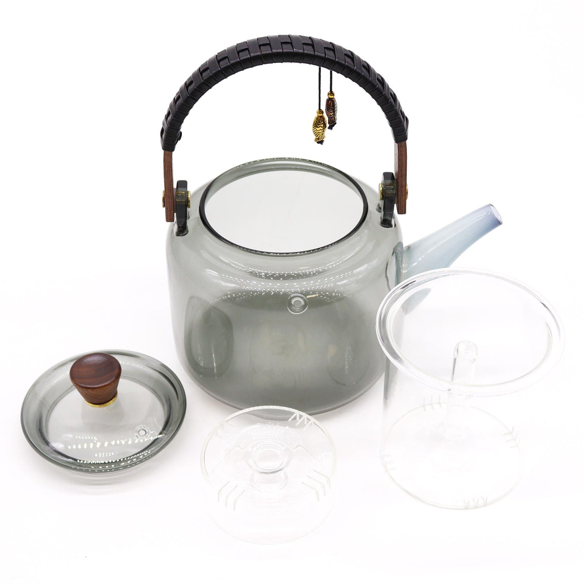 Charcoal Glass Infuser Teapot — 1L