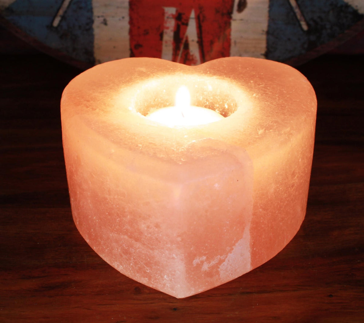 Himalayan Salt Candle Holder — Heart