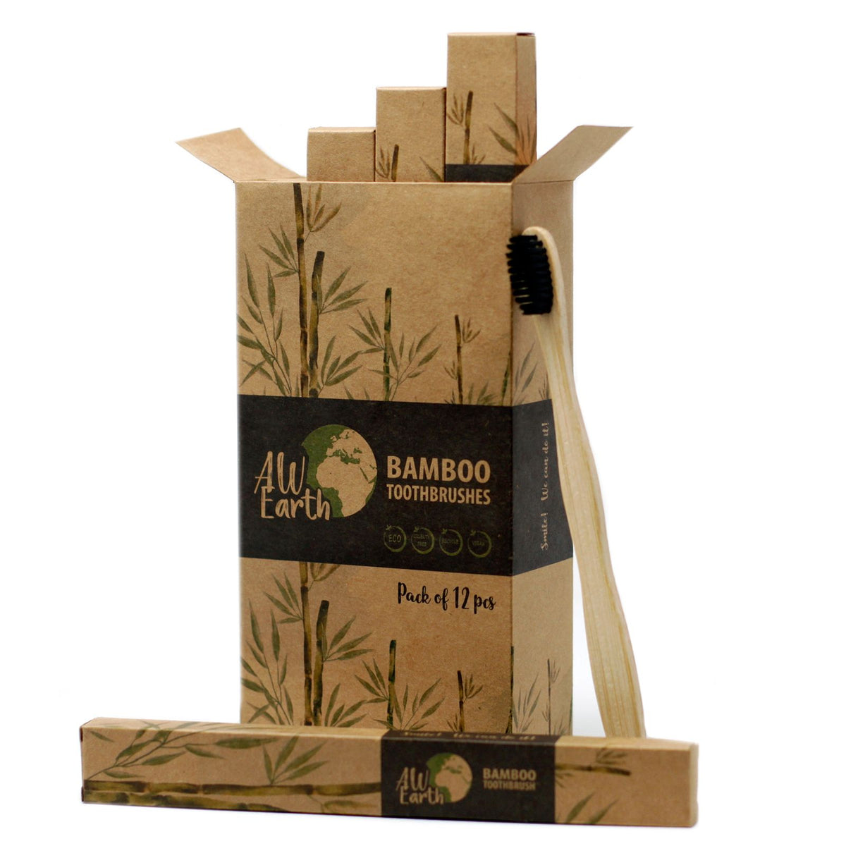 Charcoal Bamboo Toothbrush — Medium Soft, additional view