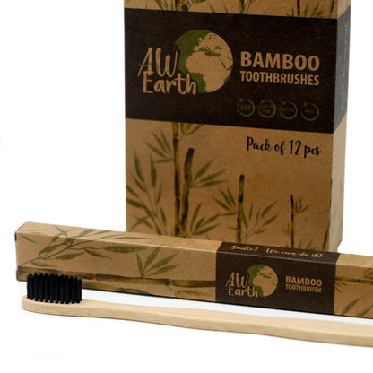 Charcoal Bamboo Toothbrush — Medium Soft, side view
