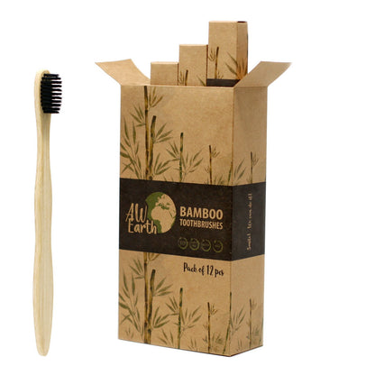 Charcoal Bamboo Toothbrush — Medium Soft, bristle detail