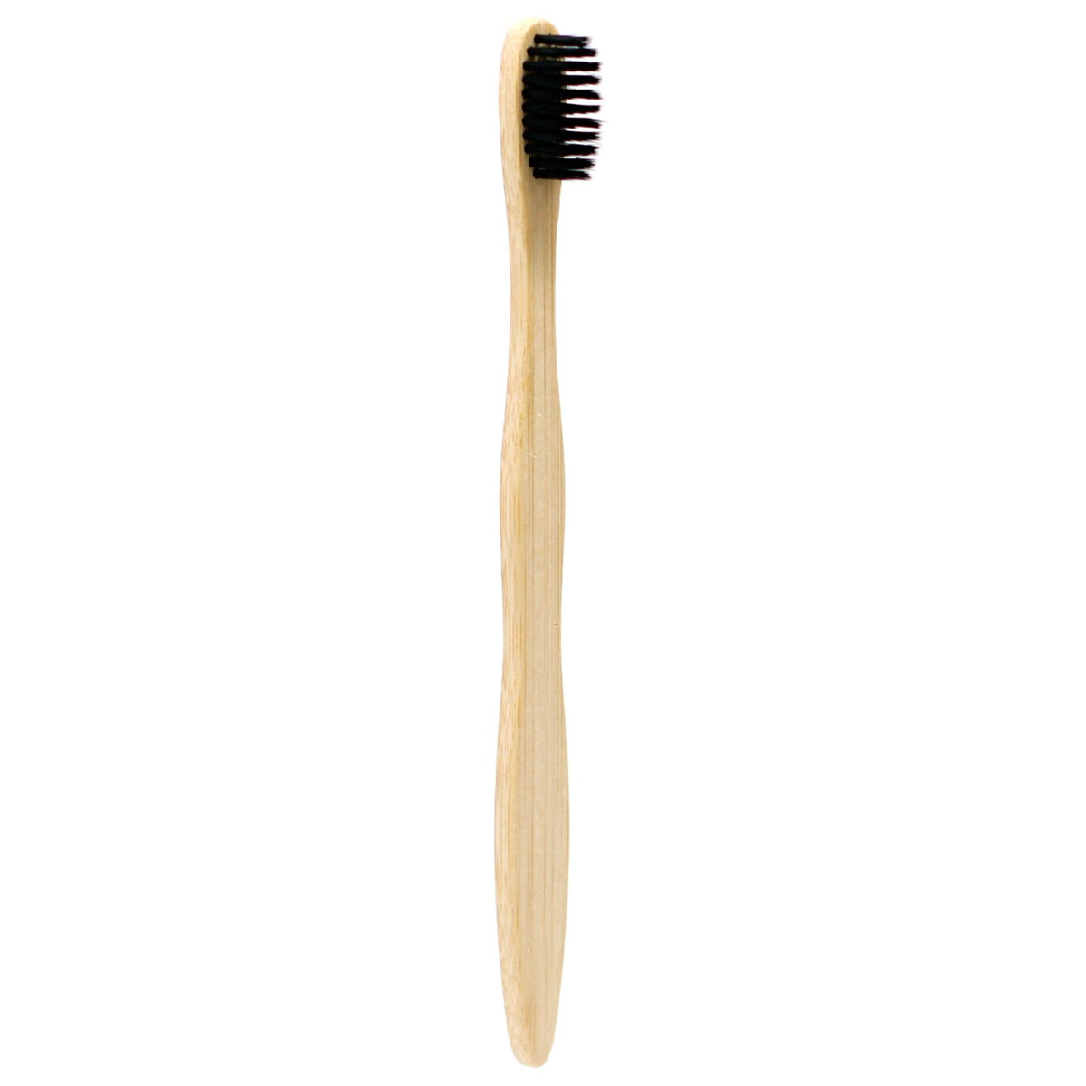 Charcoal Bamboo Toothbrush — Medium Soft, handle detail