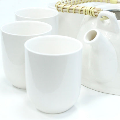 Herbal Teapot Set — Classic White