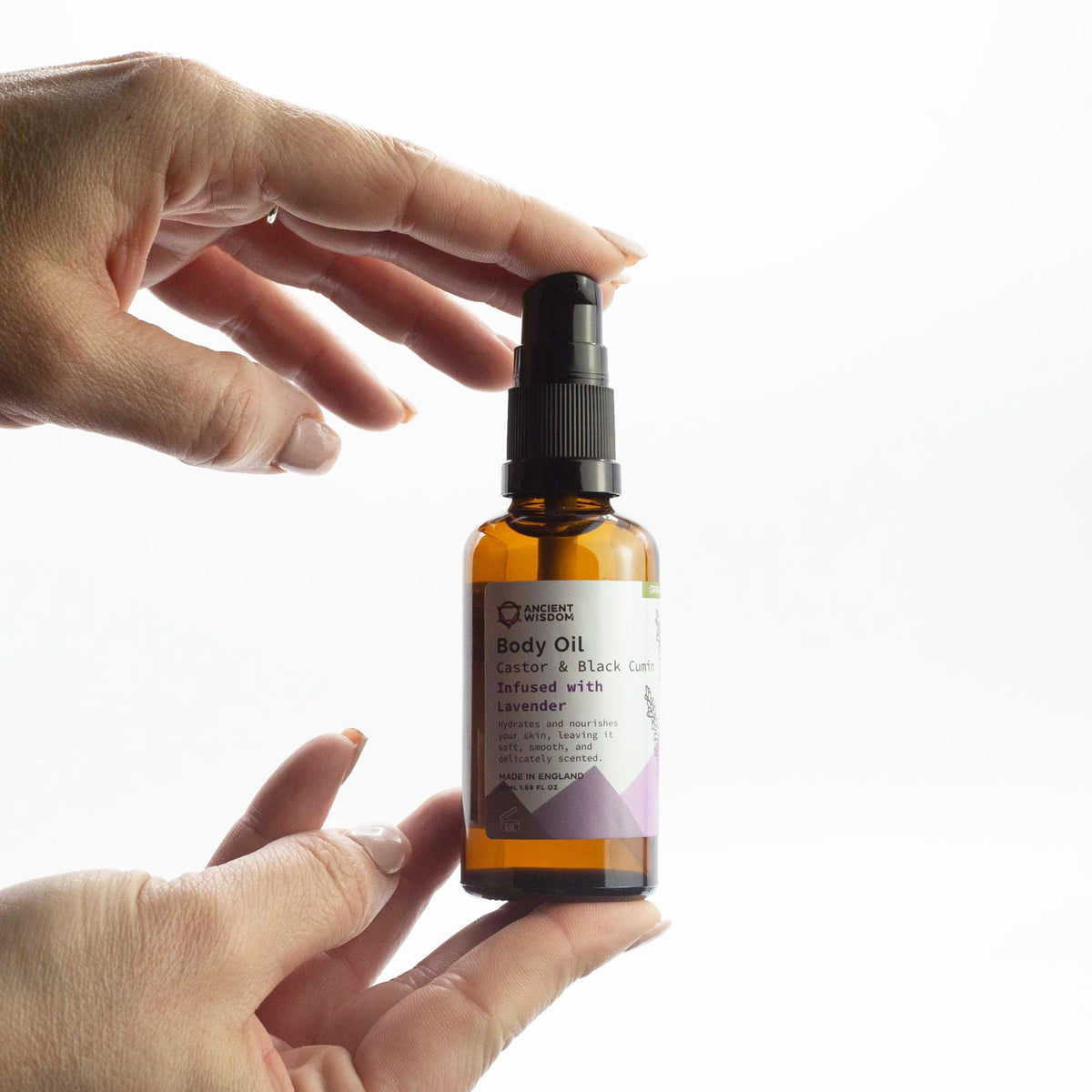 Organic Lavender Body Oil — 50ml, label view