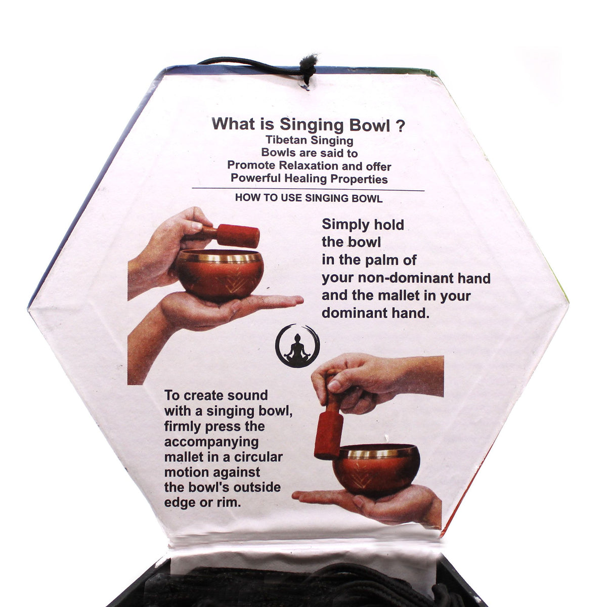 Buddha Singing Bowl Set — Black & Orange