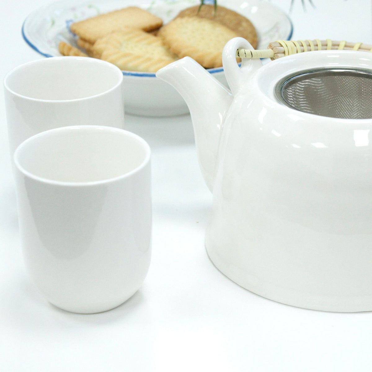 Herbal Teapot Set — Classic White