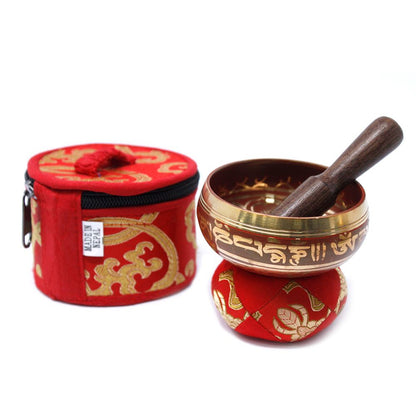 Mini Singing Bowl Gift Set — Red