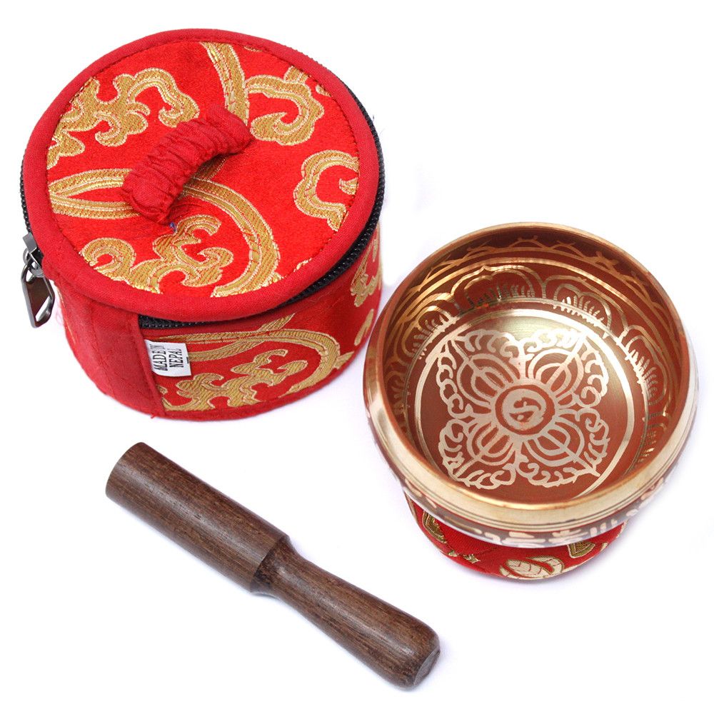 Mini Singing Bowl Gift Set — Red