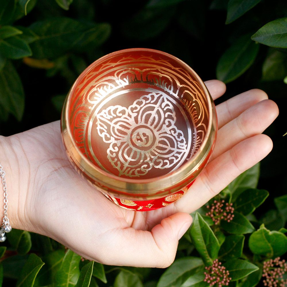Mini Singing Bowl Gift Set — Red