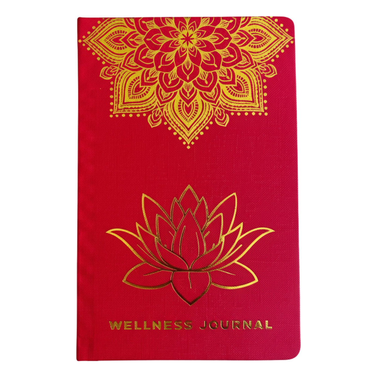 Red Wellness Journal — Golden Mandala & Lotus