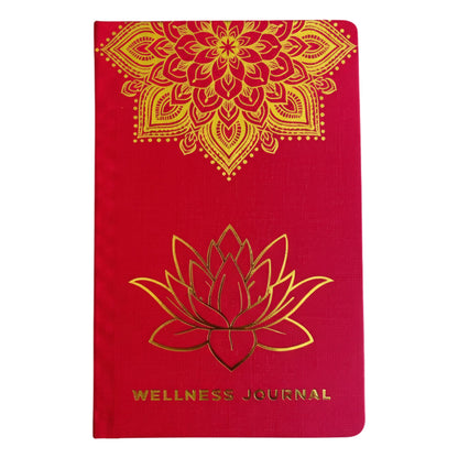 Red Wellness Journal — Golden Mandala & Lotus
