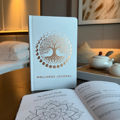 White Wellness Journal — Rose Gold Tree of Life