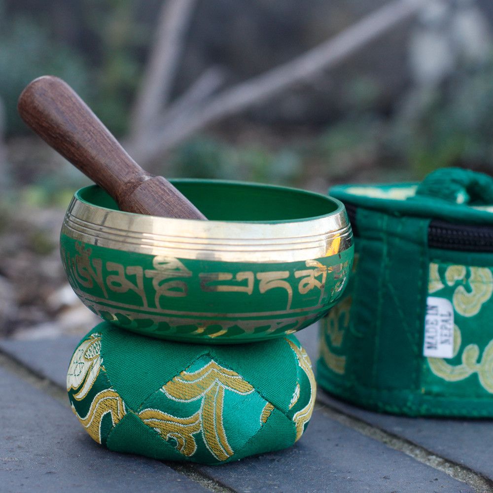 Mini Singing Bowl Gift Set — Green