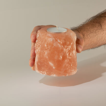 Himalayan Salt Candle Holder — Natural