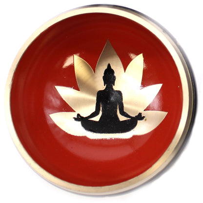 Buddha Singing Bowl Set — Black & Orange