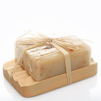 Hemu Wood Soap Dish — Corrugated