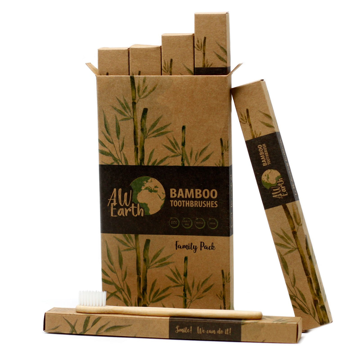 Bamboo Toothbrush Family Pack — 4 Pack, additional view