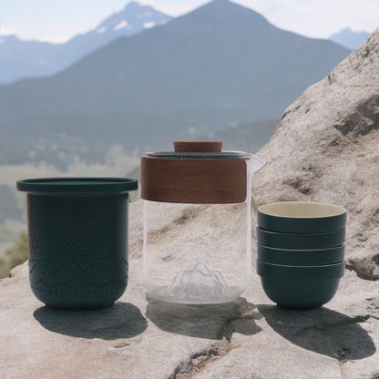 Travel Mountain Teapot Set — Four Cups