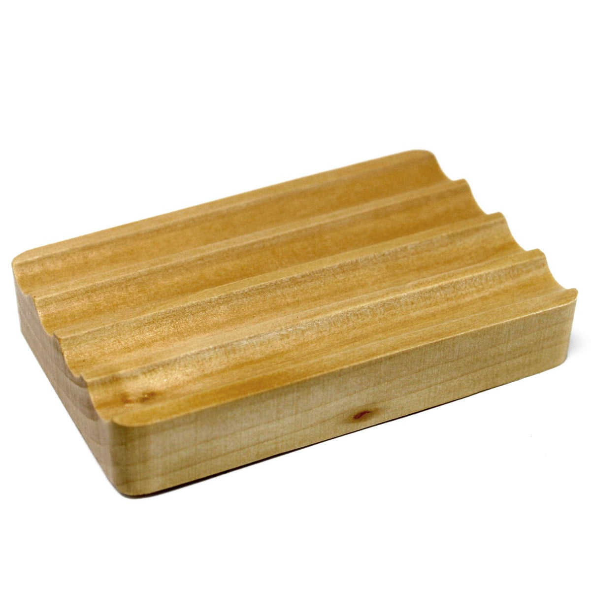 Hemu Wood Soap Dish — Corrugated