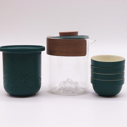 Travel Mountain Teapot Set — Four Cups