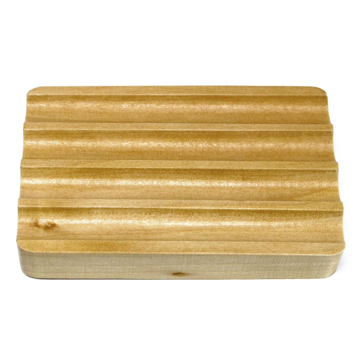 Hemu Wood Soap Dish — Corrugated
