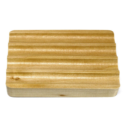 Hemu Wood Soap Dish — Corrugated