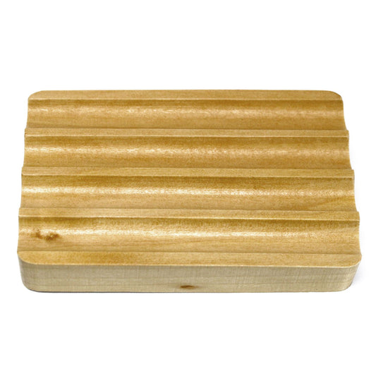 Hemu Wood Soap Dish — Corrugated