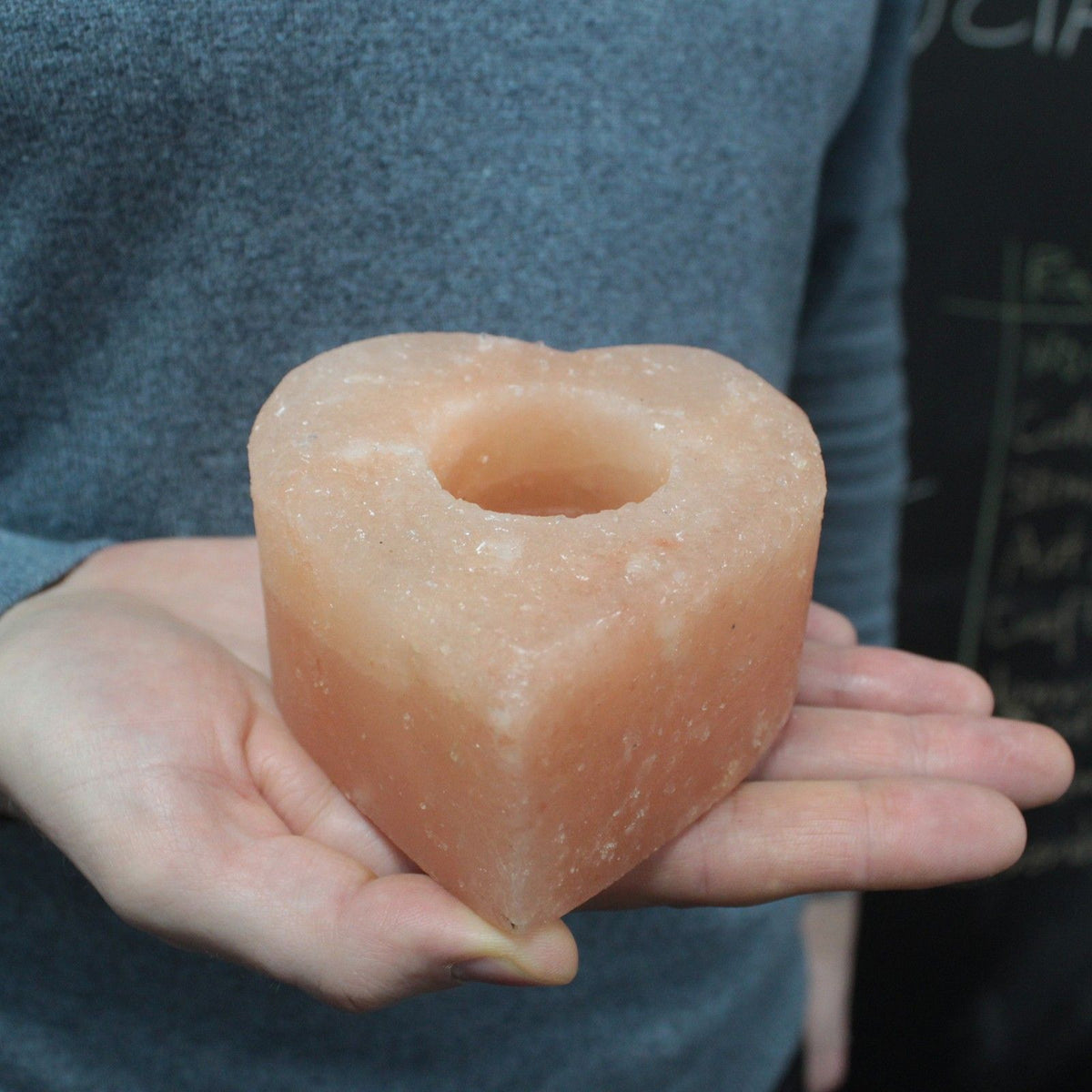 Himalayan Salt Candle Holder — Heart