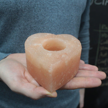 Himalayan Salt Candle Holder — Heart