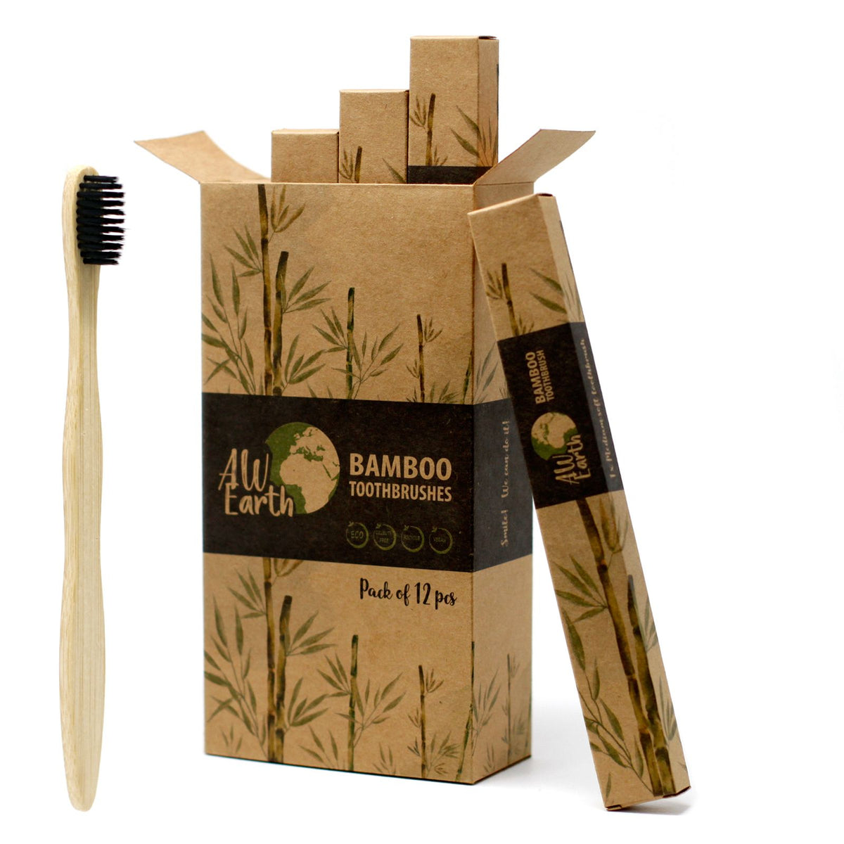 Charcoal Bamboo Toothbrush — Medium Soft